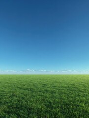 Obraz premium plain empty green land 3d animated image hd with blue sky