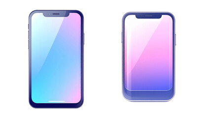 3. Modern 3D Smartphone Symbol Set, isolated on transparent background