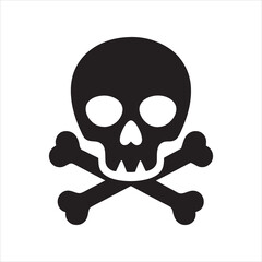 skull bones stencil icon silhouette vector illustration