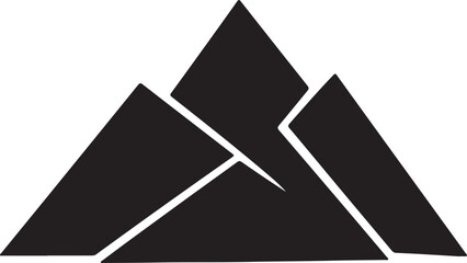 Abstract geometric mountains in black and white minimalist vector illustration
