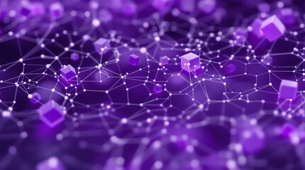 Obraz premium Purple network connection abstract background technology blockchain data structure visualization