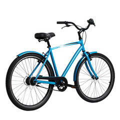 Obraz premium A vibrant turquoise bicycle with black accents, set against a dark background