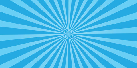 Sunburst background desing.abstract comic style burst pattern for retro pop art design, vibrant blue rays template for poster, banner, wallpaper, or graphic project