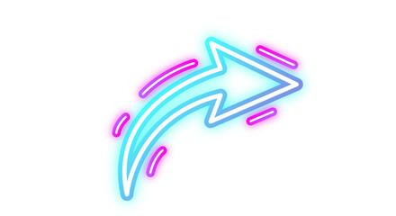 High transparent neon arrows