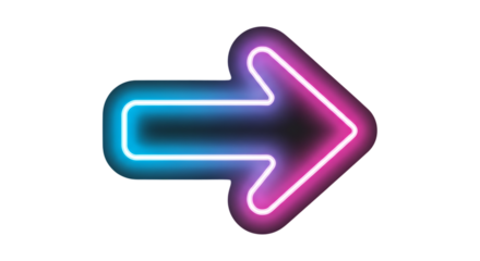 High transparent neon arrows