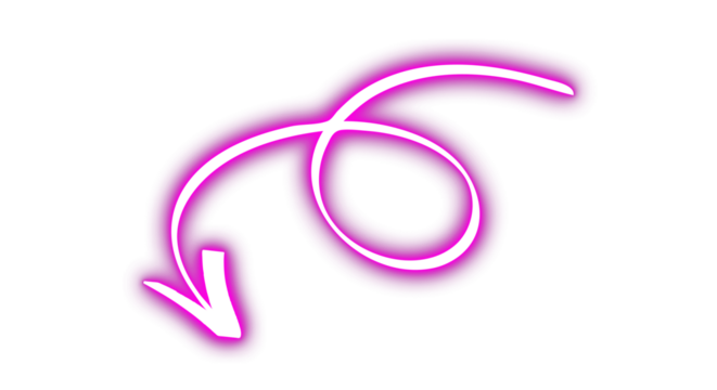 High transparent neon arrows