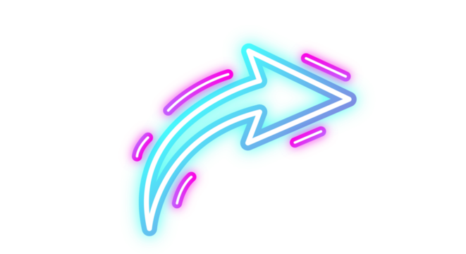 High transparent neon arrows