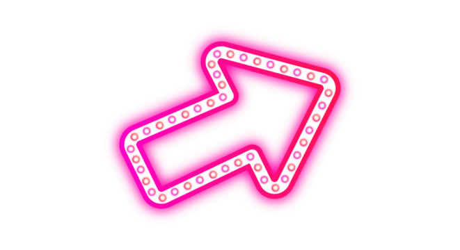 High transparent neon arrows