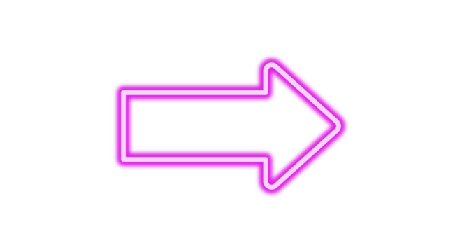 High transparent neon arrows