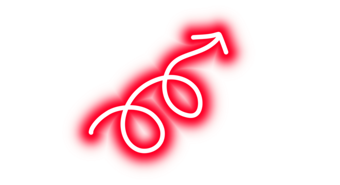 High transparent neon arrows