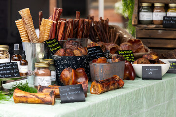 Artisan Dog Treats Display at Farmers Market