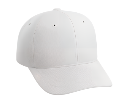 3d illustration of white baseball cap isolated on transparent background, perfect for sports, casual wear, and sun protection, showcasing a clean and versatile design