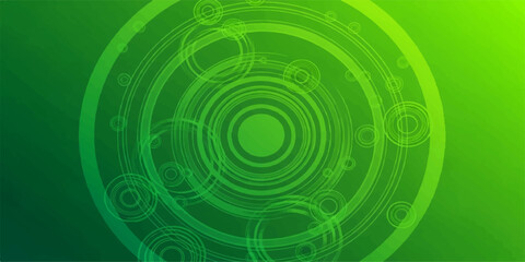 Abstract green background with a light pattern of circles and a subtle swirl design creating a digital texture illustration