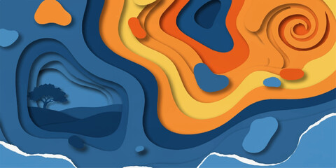 Abstract colorful watercolor pattern with splashes and waves for a modern art design backdrop