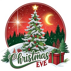 Christmas Eve Celebration, Magical Christmas Eve Night, Cozy Family Christmas Eve, Winter Christmas Eve Lights, Peaceful Christmas Eve Moment