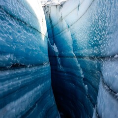 Glacier Crevasse and Blue Ice Detail