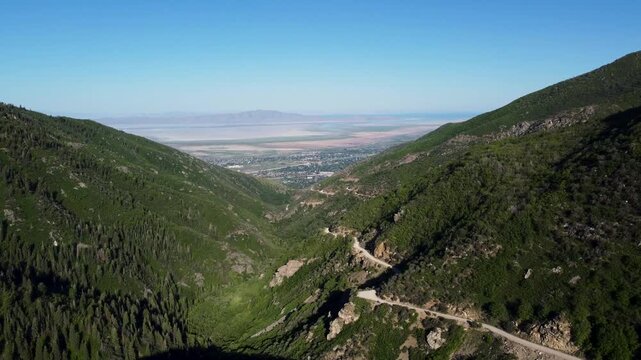 4k Aerial Hiking Summer Views of Farmington Canyon Utah  - Top Down Views