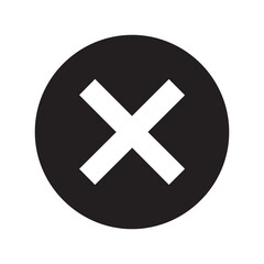 Obraz premium Black circle with white cross symbol