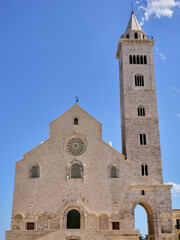 Fototapeta premium Facade of the Trani Cathedral, dedicated to St Nicholas the Pilgrim. Piazza Duomo, Trani, Barletta-Andria-Trani, Apulia, Puglia, Italy, Europe