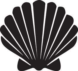 Scallop shell silhouette vector illustration for marine theme and ocean design use.