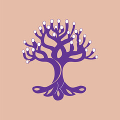 liteing tree logo design illustration