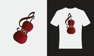 t-shirt with colourfull Guitar logo design illustration