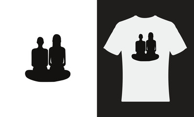t-shirt with girl and boy logo design
