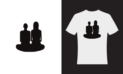 t-shirt with girl and boy logo design