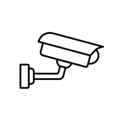cctv icon, simple flat style, logo sign symbol vector illustration pictogram, isolated on white for mobile app