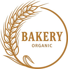 Bakery organic wheat grain bread food logo design agriculture natural farm fresh