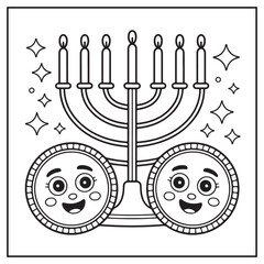 Hanukkah coloring pages 