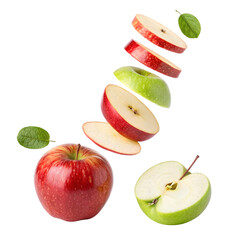 Vibrant Apples: Red & Green Fruit, Healthy Lifestyle on transparent background