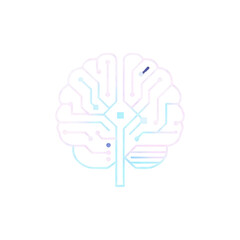 Fototapeta premium Abstract Cybernetic Brain Circuit Vector Logo