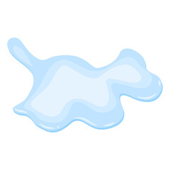 Cartoon blue water puddle