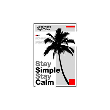 Naklejki stay simple stay calm slogan ...