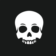 Human skull icon. Hipster. Pirate skull silhouette.