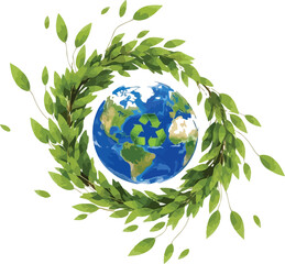 Earth globe planet recycle environment ecology nature leaves green world day