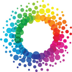 Rainbow circle dots colorful spectrum vibrant design artistic creative pattern