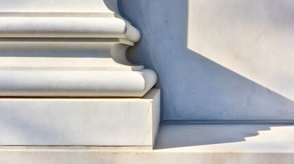 classical. Detailed view of a classical stone pillar with intricate textures and subtle shadows, highlighting architectural beauty. real-estate listings.