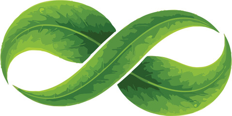Infinity symbol leaves nature ecology environment sustainability growth endless cycle