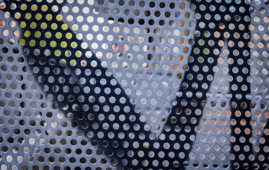 Urban scene graffiti metal wall