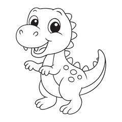 cute cartoon dinosaur vector