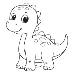 cute cartoon dinosaur vector