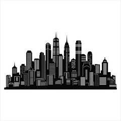Obraz premium Black city skyline silhouette cityscape buildings