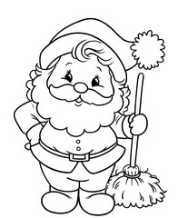 Coloring page for children and adults, gnome coloring page.