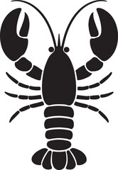 Lobster silhouette vector illustration in minimal seafood style for marine design use.