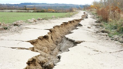 A seismic fault line exhibiting dramatic vertical displacement