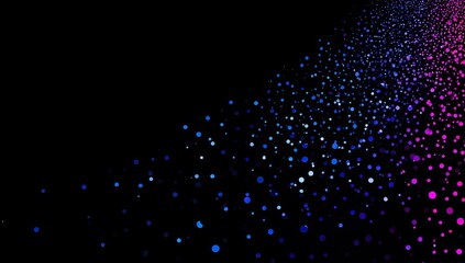 Abstract multicolored confetti burst on black background