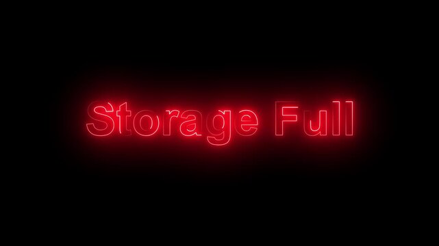 Neon sign storage Full with black background.