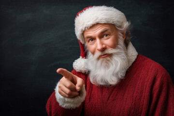 Naklejka premium Santa claus spreading holiday cheer studio portrait festive close-up joyful spirit